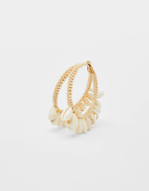 Seashell hoop earrings