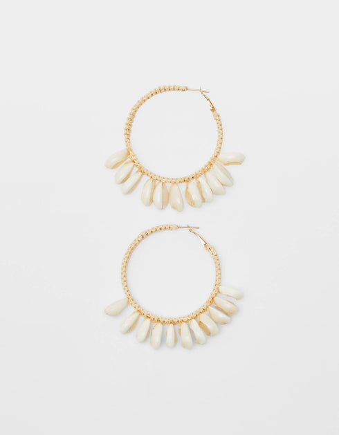 Seashell hoop earrings