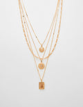 Multi-strand chain necklace with medallion
