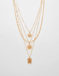 Multi-strand chain necklace with medallion