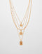 Multi-strand chain necklace with medallion