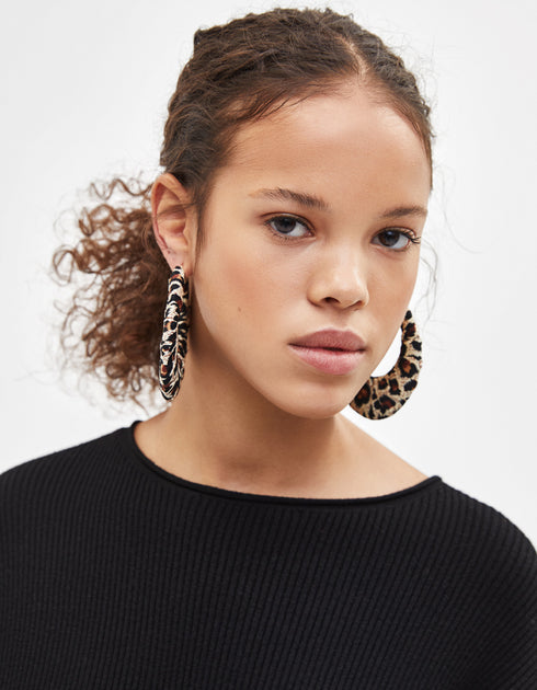 Maxi leopard hoop earrings