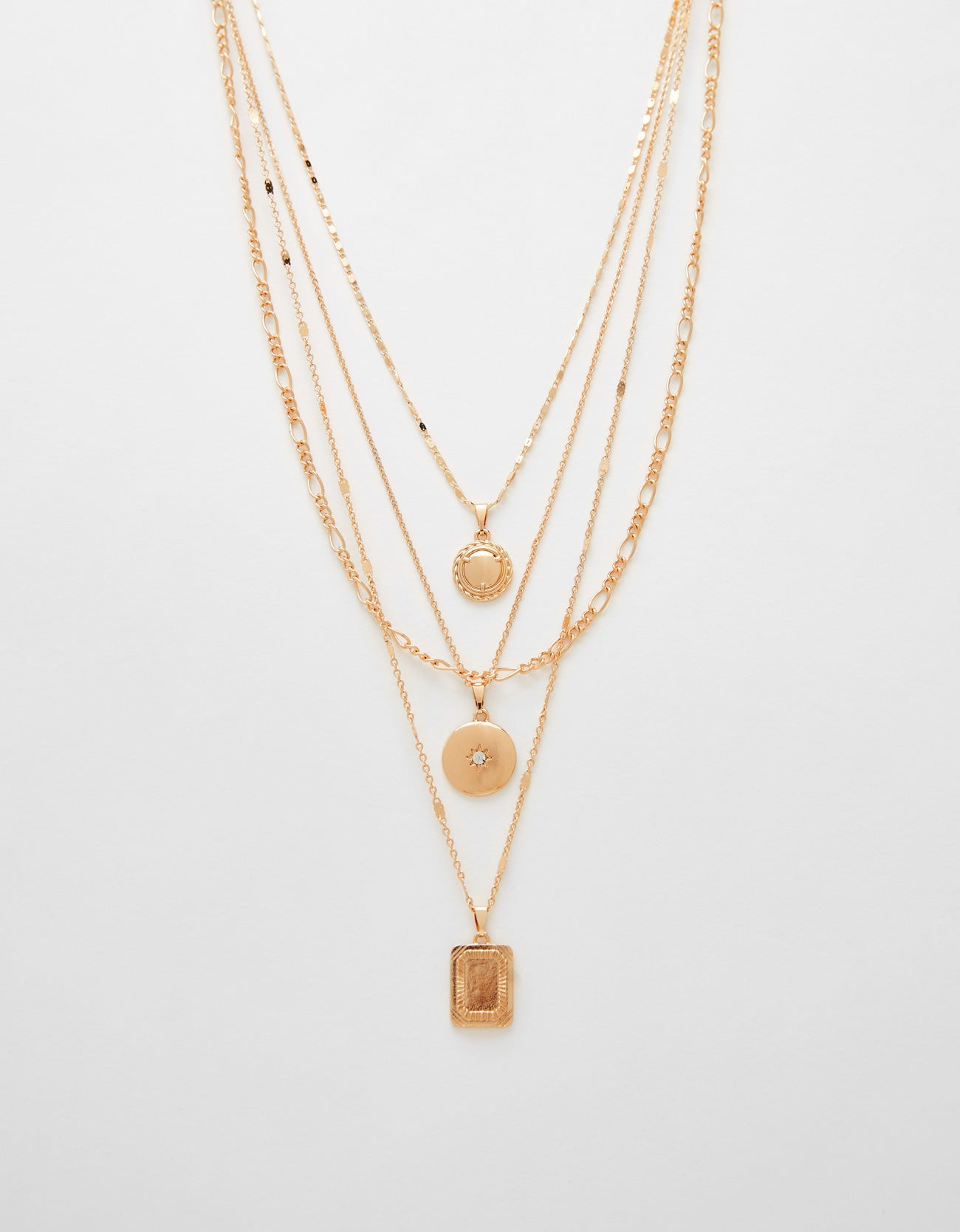 Multi-strand chain necklace with medallion